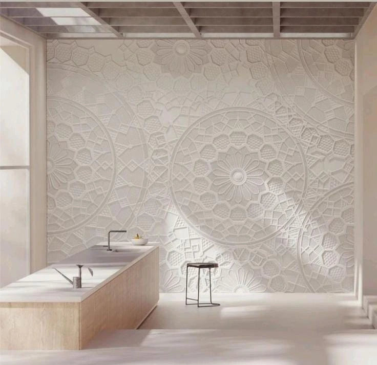 Stone Wall Carving Mandala Art