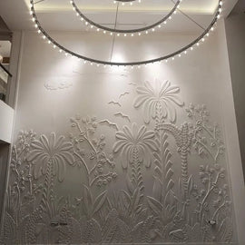 Stone Wall Carving Nature Theme
