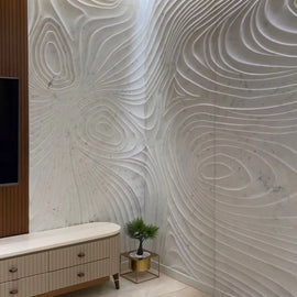 Stone Wall Carving White Wave